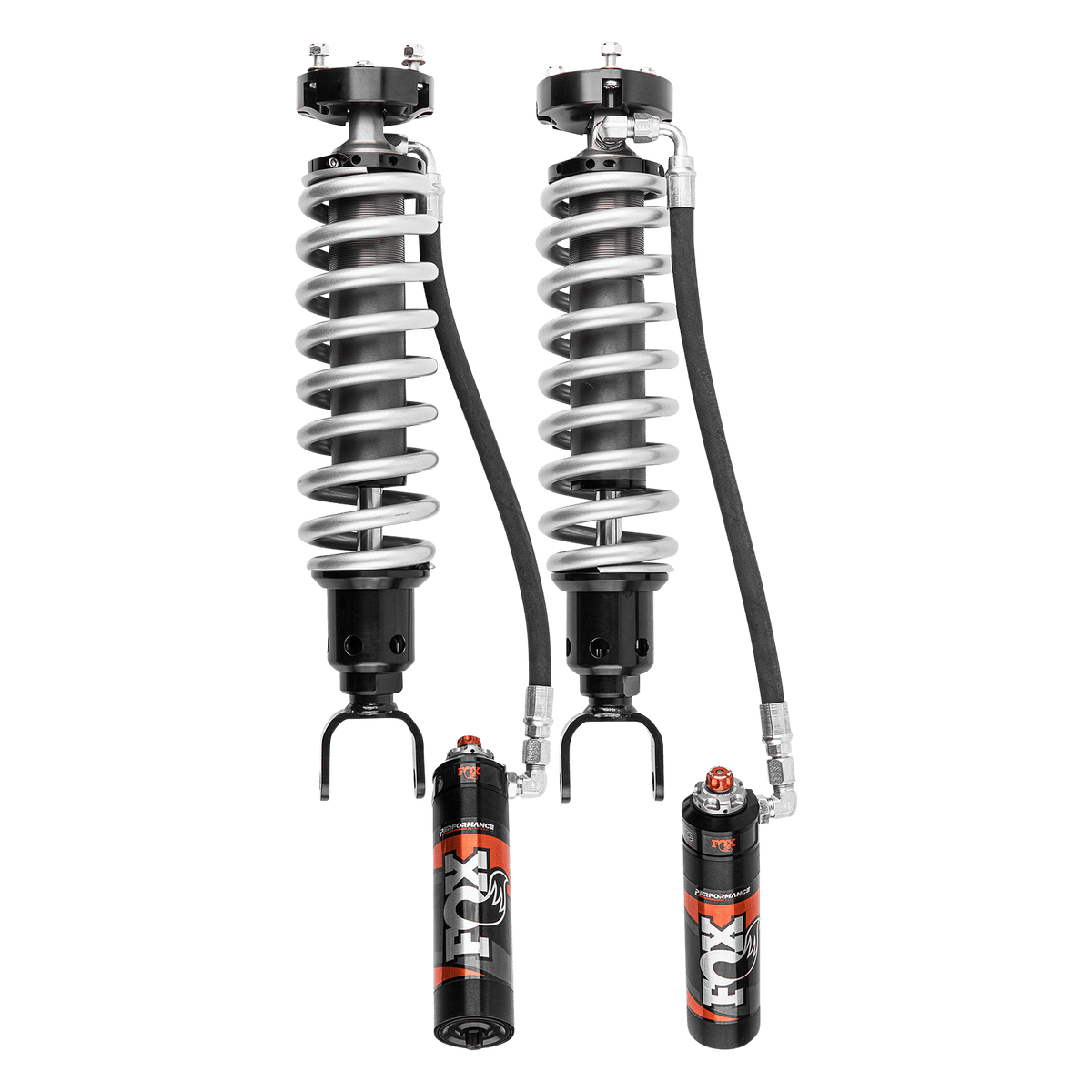 FOX 19-Up Ram 1500 Front Coilover Performance Elite 2.5 Remote Reservoir 2 Inch Lift Dual Speed Compression Adjuster Fox Offroad Shocks