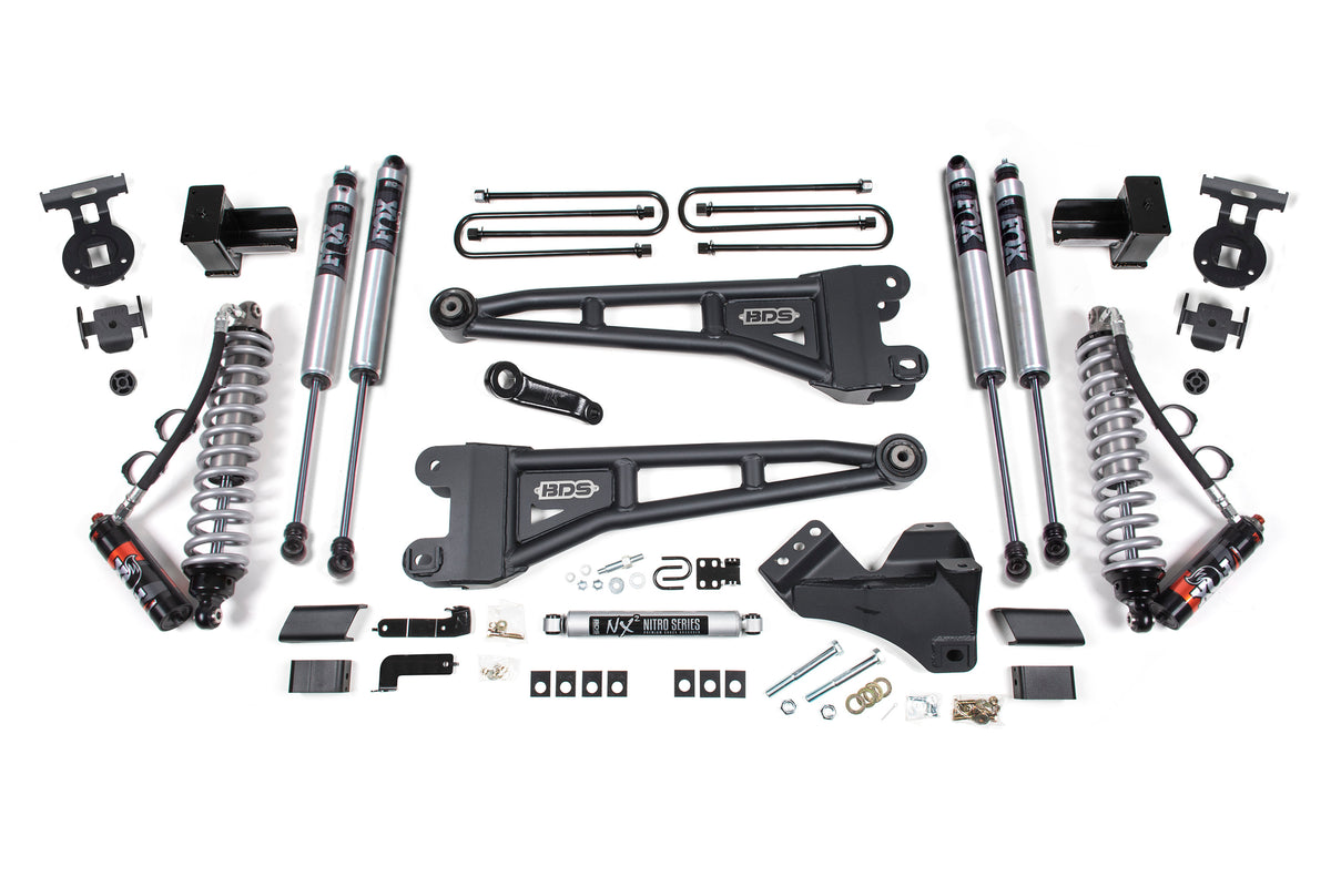 4 Inch Lift Kit w/ Radius Arm - FOX 2.5 Performance Elite Coil-Over Conversion - Ford F250/F350 Super Duty (17-19) 4WD - Diesel