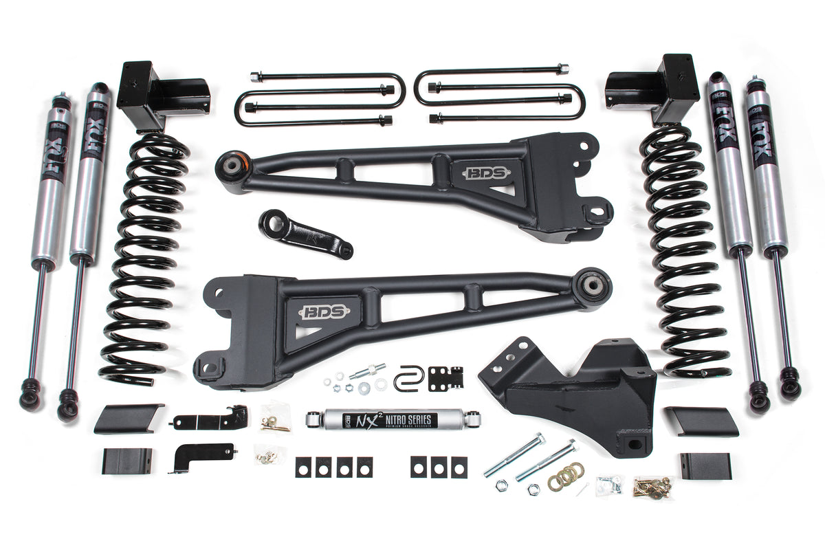 4 Inch Lift Kit w/ Radius Arm - Ford F350 Super Duty DRW (17-19) 4WD - Diesel