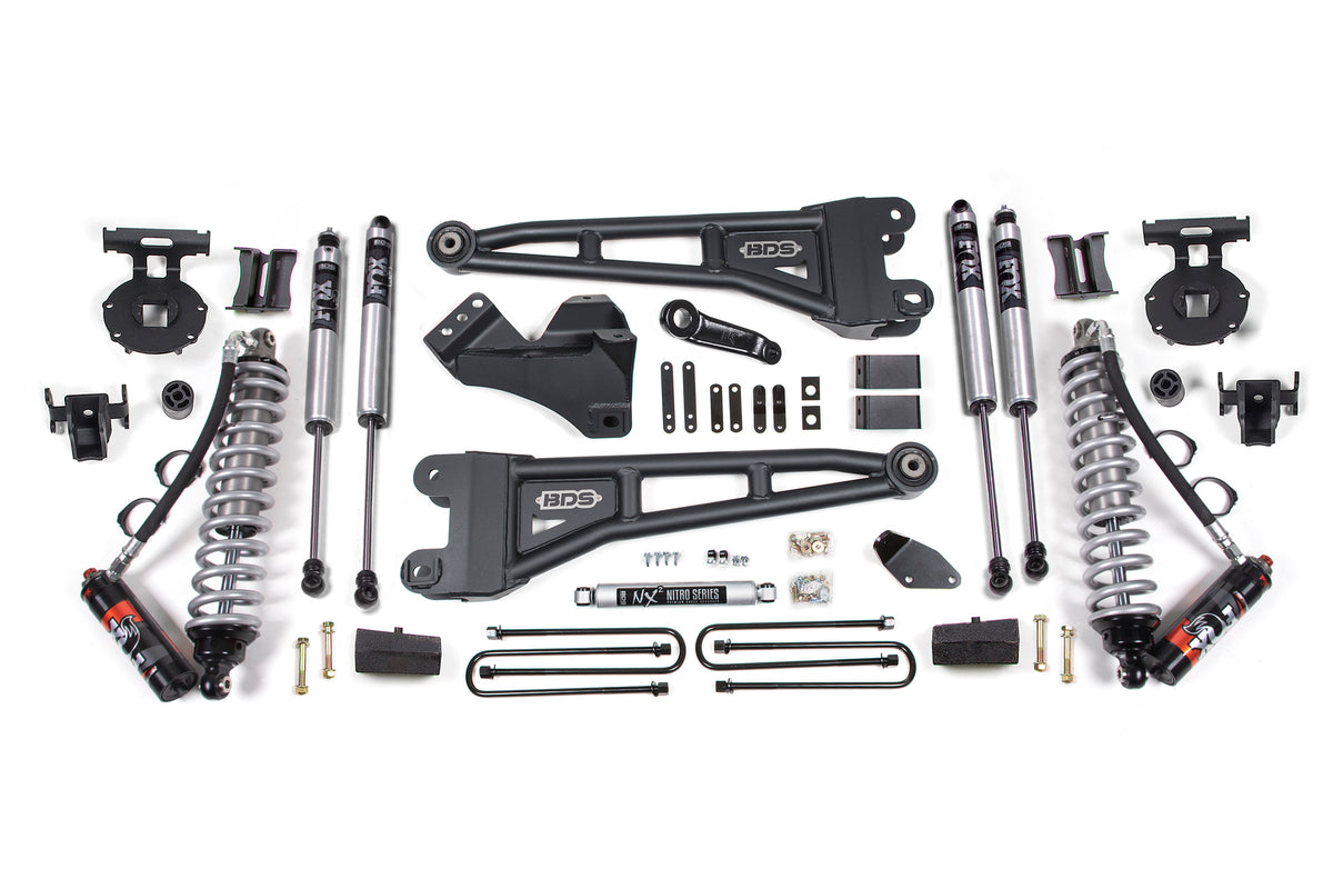 4 Inch Lift Kit w/ Radius Arm - FOX 2.5 Performance Elite Coil-Over Conversion - Ford F250/F350 Super Duty (05-07) 4WD - Diesel