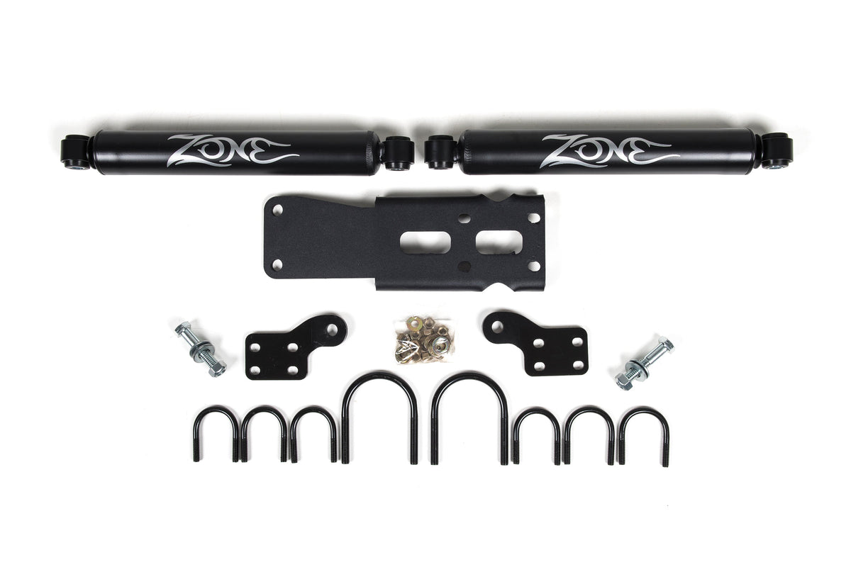 Zone Offroad Dual Steering Stabilizer Kit w/ Shocks | Jeep Wrangler JK (07-18)