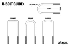 Zone Offroad Automotive Axle U-Bolt - Round